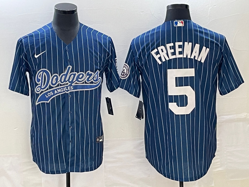 Men's Los Angeles Dodgers Freddie Freeman #5 Blue Jersey Joint Edition